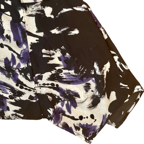 Simply Vera Vera Wang | NWT Petite Purple, Black, & White Button Down Top | PXL - Picture 6 of 9